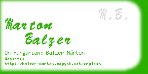 marton balzer business card